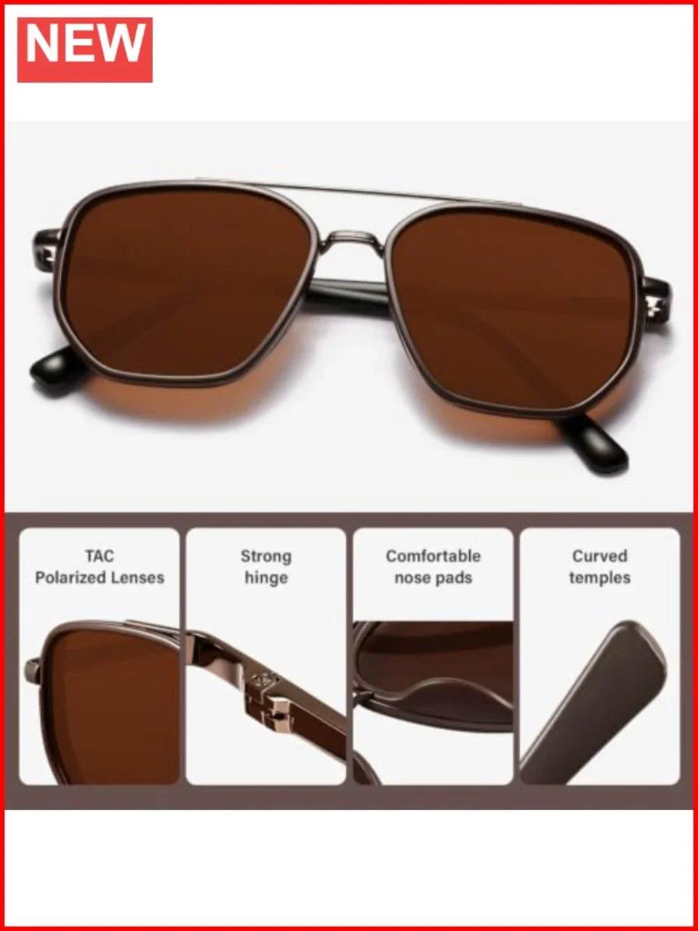 Polarized Aviator Sunglasses UV Protection Sport Unisex Shades Metal Frame